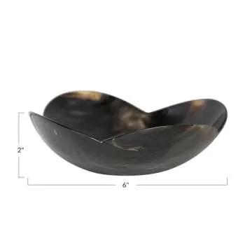 Unique Buffalo Horn Flower Bowl by Creative Co-Op