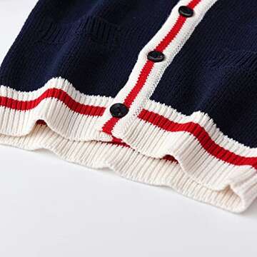 Vivobiniya Kid Boys Knit Sweater Toddler Baby Long Sleeve Cardigan Boy's Outerwear Children Coat (as1, Age, 6_Months, 9_Months, Blue, 66(6-9m))