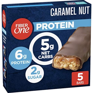 Fiber One Chewy Protein Bars - Caramel Nut Flavor, 5 Count Pack