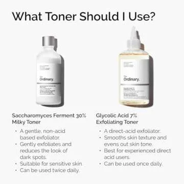 The Ordinary Glycolic Acid 7% Exfoliating Toner, Brightening and Smoothing Daily Toner for More Even-Looking Skin Tone, 3.4 Fl Oz