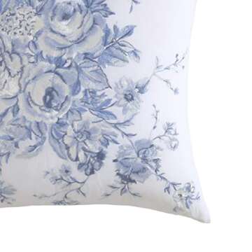 Shabby Chic® - Throw Pillow, Embroidered Cotton Bedding with Hidden Zipper, Floral Home Decor (Moll...