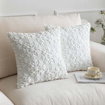 SHITURRE Christmas Snowflake Pillow Covers Set of 2