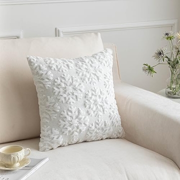 SHITURRE Christmas Snowflake Pillow Covers Set of 2