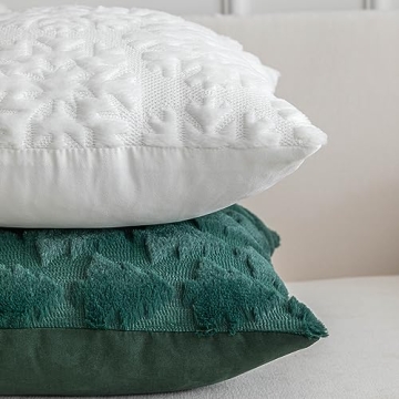 SHITURRE Christmas Snowflake Pillow Covers Set of 2