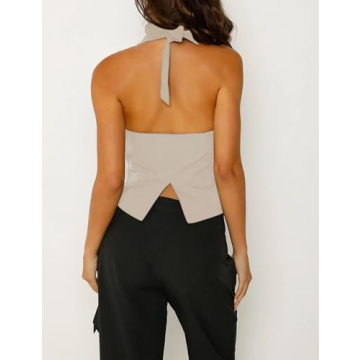 Stylish Fanway&EC Women's V Neck Crop Vest for All Occasions