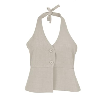 Stylish Fanway&EC Women's V Neck Crop Vest for All Occasions
