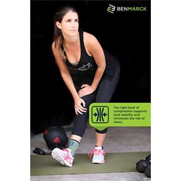 Benmarck Ankle Compression Sleeve, Plantar Fasciitis Sock, Foot Arch and Achilles Tendon Support Brace for Running for Men and Women by (Fjord Blue, Unisize)