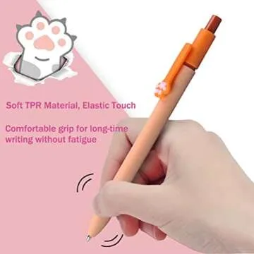 Gel Pens, 0.5mm Quick Dry Black Pens Fine Point Smooth Writing Pen, Cute Pens Ballpoint for Office S...