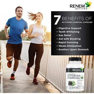 Renew Actives Activated Charcoal Supplement 1100MG - Digestive & Teeth Care