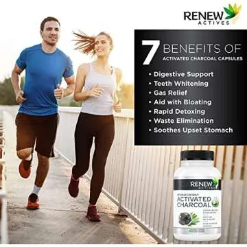 Renew Actives Activated Charcoal Supplement 1100MG - Digestive & Teeth Care
