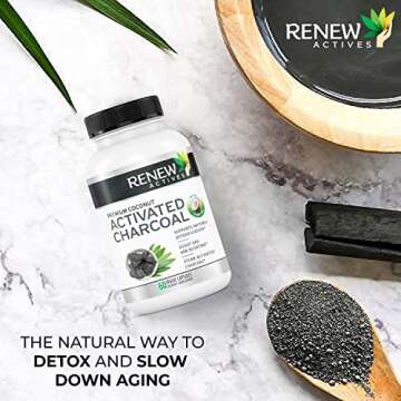 Renew Actives Activated Charcoal Supplement 1100MG - Digestive & Teeth Care