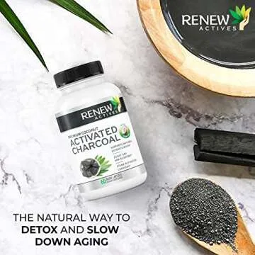 Renew Actives Activated Charcoal Supplement 1100MG - Digestive & Teeth Care