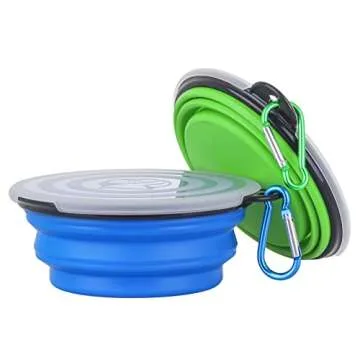 Collapsible Dog Bowl Set - Portable & Foldable Pet Travel Bowls