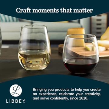 Libbey 12-Piece Stemless Wine Glass Set - Dishwasher Safe