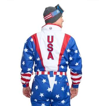 Tipsy Elves Americana Ski Suit - Stylish Insulated Retro Snowsuit