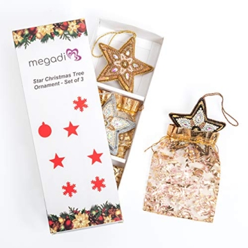 Elegant Megadi Star Ornaments for Christmas Decor