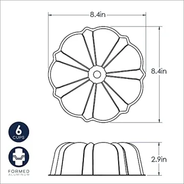 Nordic Ware 6-Cup Formed Bundt Pan for Perfect Baking