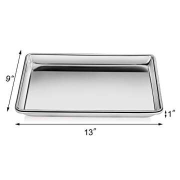 New Star Foodservice | Commercial-Grade Bun/Sheet Pan 18-Guage (9 x 13 x 1 inch (Quarter Size))