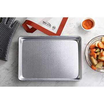 New Star Foodservice | Commercial-Grade Bun/Sheet Pan 18-Guage (9 x 13 x 1 inch (Quarter Size))
