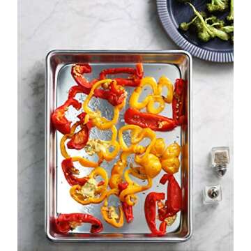 New Star Foodservice | Commercial-Grade Bun/Sheet Pan 18-Guage (9 x 13 x 1 inch (Quarter Size))