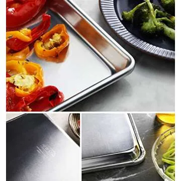 New Star Foodservice | Commercial-Grade Bun/Sheet Pan 18-Guage (9 x 13 x 1 inch (Quarter Size))