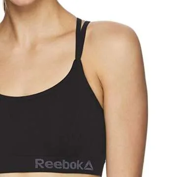 Reebok Womens Medium Support Fitness Sports Bra Black S