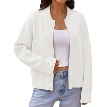 LILLUSORY Cardigan Sweaters for Women Fall Fashion Outfits 2025 Zip Up Jackets Fashion Oversized Swe...