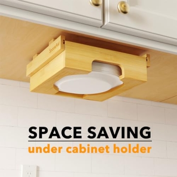 SpaceAid Bamboo Paper Plate Dispenser for 8.5-Inch Plates