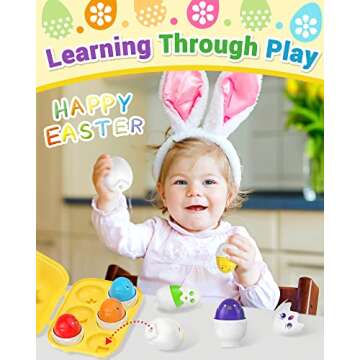 Yetonamr Easter Egg Toys for 1 2 3 Years Old Babies Boys Girls Kids, Toddler Easter Basket Stuffers Prefilled Easter Eggs with Toys Inside Filled Infant Montessori Toys Gift Ages 1-3, 2-4, 3-5