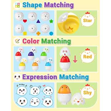 Yetonamr Easter Egg Toys for 1 2 3 Years Old Babies Boys Girls Kids, Toddler Easter Basket Stuffers Prefilled Easter Eggs with Toys Inside Filled Infant Montessori Toys Gift Ages 1-3, 2-4, 3-5