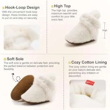 KIDSUN Newborn Baby Booties Soft Non-Slip Slippers for Babies