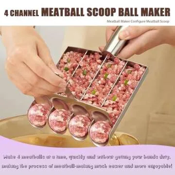 Meatball Maker Tool, 304 Stainless Steel Kitchen Manual Non Stick Meatball Maker, Portable Meatball ...