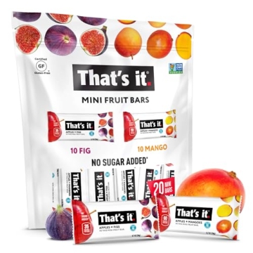 That's it. Mini Fruit Bars Variety (20 Pack) No Sugar Added, Plant-Based, Vegan & Gluten Free, Break...