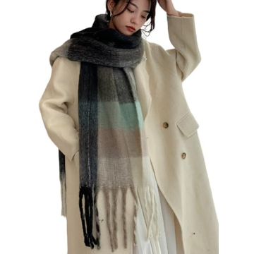 Wander Agio Colorful Plaid Winter Warm Scarf - Versatile Long Shawl for Cold Weather