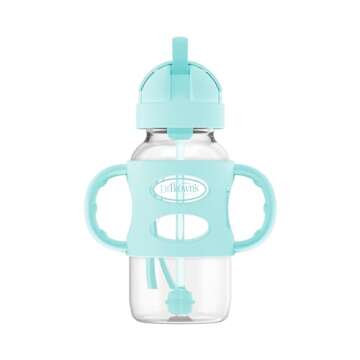 Dr. Brown's Milestones Wide-Neck Sippy Straw Bottle - 9 oz, Green, 6m+