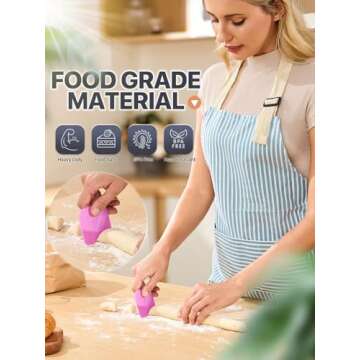 Pan Scraper - CLUEAPOP 5 Pcs Plastic Scraper Tool Set - Dish Scraper for Cast Iron - Non Scratch for Pot Cleaning Scraper - Non-Slip High Heat Resistant Kitchen Scraper Tool