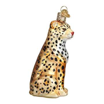 Old World Christmas Ornaments: Wildlife Animals Glass Blown Ornaments for Christmas Tree, Leopard