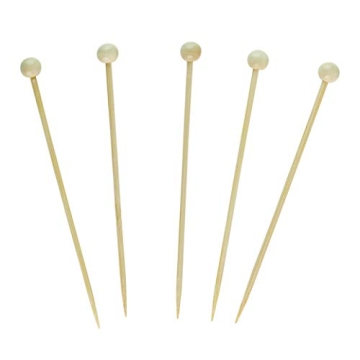 Plasticpro Bamboo Cocktail Toothpicks with Ball End - Perfect for Appetizers and Crafts, 3.5 inches,...