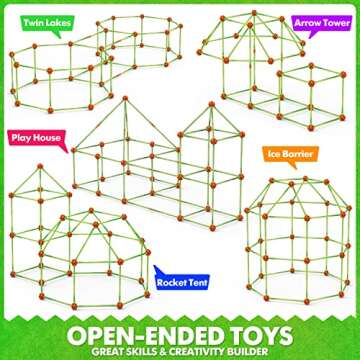 Fort Building Kit for Kids 4,5,6,7,8+Year Old Boys & Girls, 140 pcs, Creative STEM Building Toys for...