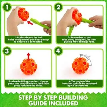 Fort Building Kit for Kids 4,5,6,7,8+Year Old Boys & Girls, 140 pcs, Creative STEM Building Toys for DIY Castles, Tunnels, Play Tent, Ideal Gift for Aged 5-8