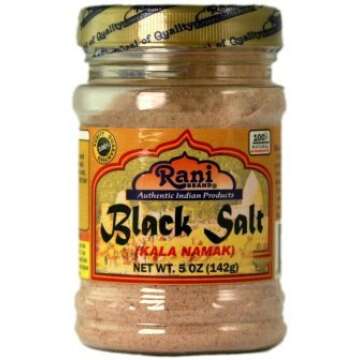 Rani Black Salt Powder (Kala Namak) Mineral 5oz (142g) PET Jar ~ Unrefined, Pure and Natural | Vegan | Gluten Friendly | NON-GMO | Kosher | Indian Origin | Perfect for Tofu Scramble