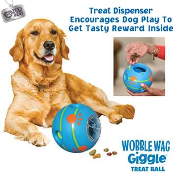 Wobble Wag Giggle Treat Ball- Interactive Dog Toy & Treat Dispenser, Fun Giggle Sounds When Rolled or Shaken, Great for Dogs Pets Know Best
