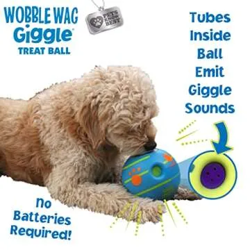 Wobble Wag Giggle Treat Ball- Interactive Dog Toy & Treat Dispenser, Fun Giggle Sounds When Rolled or Shaken, Great for Dogs Pets Know Best