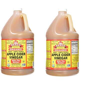Bragg Organic Apple Cider Vinegar, Raw, Unfiltered, with the Mother, 128 Ounce - Pack 2
