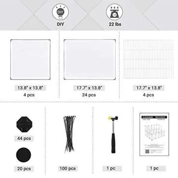 SONGMICS Guinea Pig Playpen with Dense Ramp, Indoor Rabbit Run Hutch Cage, Large Exercise Enclosure with Stairs, DIY Plastic Modular Fence for Hamster, Pet, Small Animals, White ULPC004W01