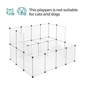 SONGMICS Guinea Pig Playpen with Dense Ramp, Indoor Rabbit Run Hutch Cage, Large Exercise Enclosure with Stairs, DIY Plastic Modular Fence for Hamster, Pet, Small Animals, White ULPC004W01