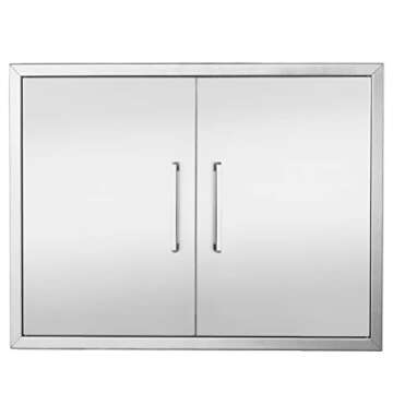 Outdoor Kitchen Doors Stainless Steel,31" W by 24" H Double Access Door,Flush Mount for Outdoor Kitchen and BBQ Island