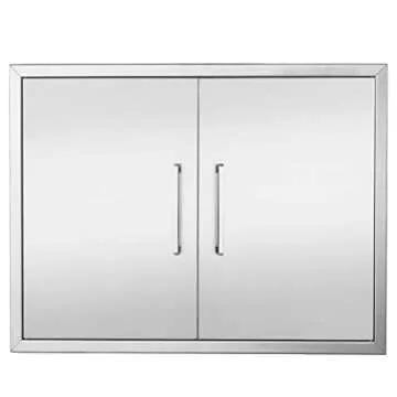 Outdoor Kitchen Doors Stainless Steel,31" W by 24" H Double Access Door,Flush Mount for Outdoor Kitchen and BBQ Island