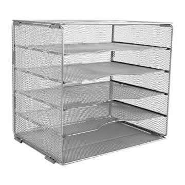 EasyPag 5-Tier Mesh Desk File Organizer - Space Saver