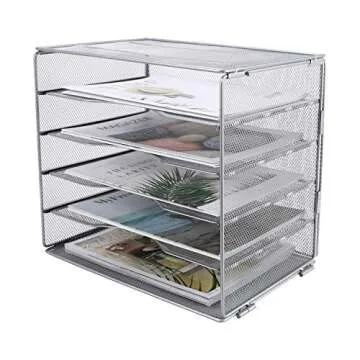 EasyPag 5-Tier Mesh Desk File Organizer - Space Saver